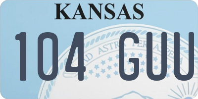 KS license plate 104GUU