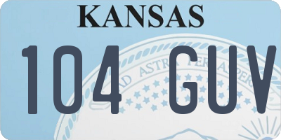 KS license plate 104GUV