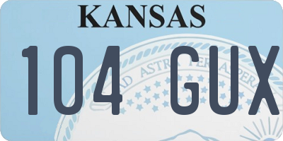 KS license plate 104GUX