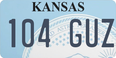 KS license plate 104GUZ