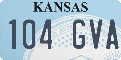 KS license plate 104GVA