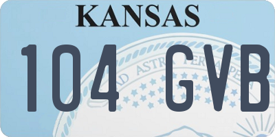 KS license plate 104GVB