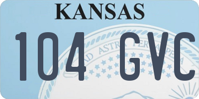 KS license plate 104GVC