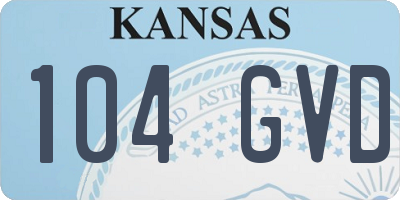 KS license plate 104GVD