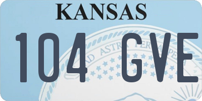 KS license plate 104GVE