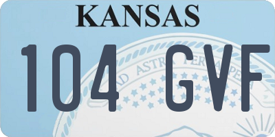 KS license plate 104GVF