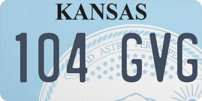 KS license plate 104GVG