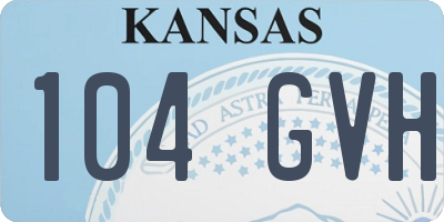 KS license plate 104GVH