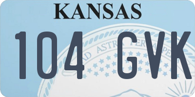 KS license plate 104GVK