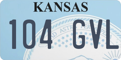 KS license plate 104GVL