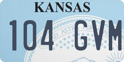 KS license plate 104GVM