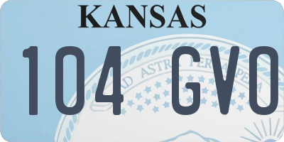 KS license plate 104GVO