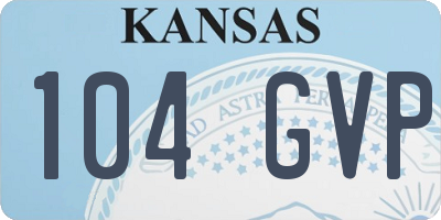 KS license plate 104GVP