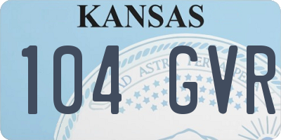KS license plate 104GVR