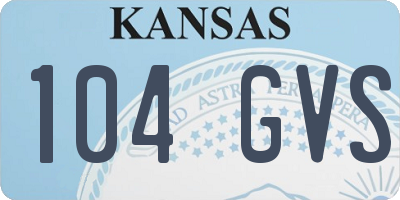 KS license plate 104GVS