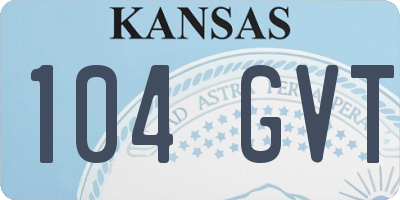KS license plate 104GVT