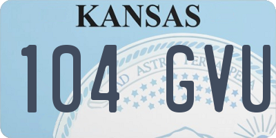 KS license plate 104GVU
