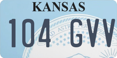 KS license plate 104GVV