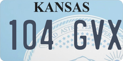 KS license plate 104GVX