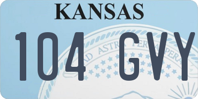KS license plate 104GVY