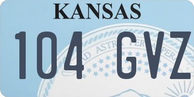 KS license plate 104GVZ