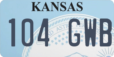 KS license plate 104GWB