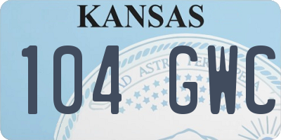 KS license plate 104GWC