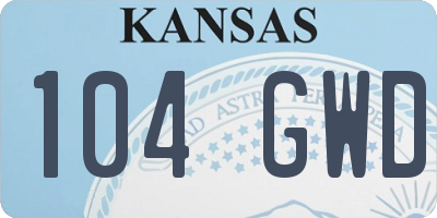 KS license plate 104GWD