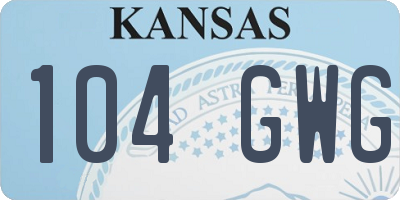 KS license plate 104GWG