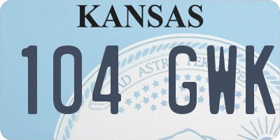 KS license plate 104GWK