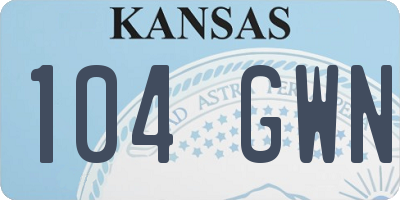 KS license plate 104GWN