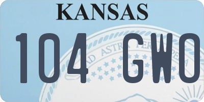 KS license plate 104GWO