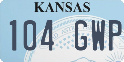 KS license plate 104GWP