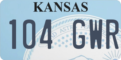 KS license plate 104GWR