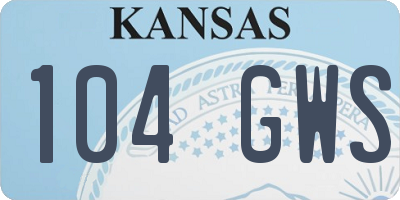 KS license plate 104GWS
