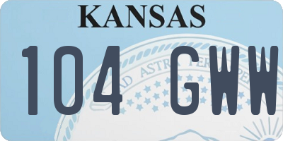 KS license plate 104GWW