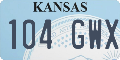 KS license plate 104GWX