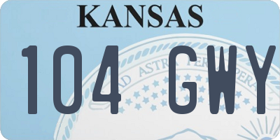 KS license plate 104GWY