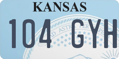 KS license plate 104GYH