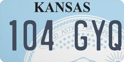 KS license plate 104GYQ