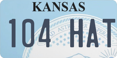 KS license plate 104HAT
