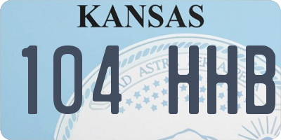 KS license plate 104HHB