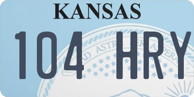 KS license plate 104HRY