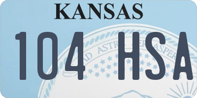 KS license plate 104HSA