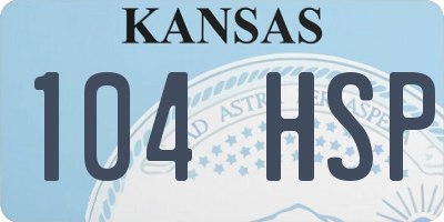KS license plate 104HSP
