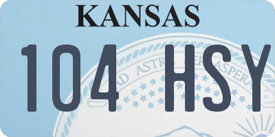 KS license plate 104HSY