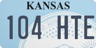 KS license plate 104HTE