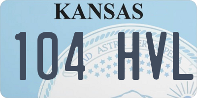 KS license plate 104HVL
