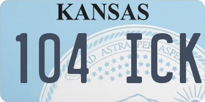 KS license plate 104ICK