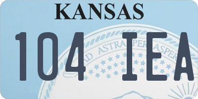 KS license plate 104IEA